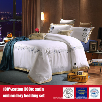 100%Cotton 300TC Embroidery Hotel Bedding Set Hotel Linen